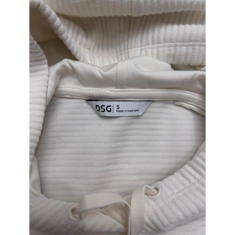 DSG Women's Ribbed Kangaroo Pocket Hoodie Cream size‎ S - Picture 6 of 7